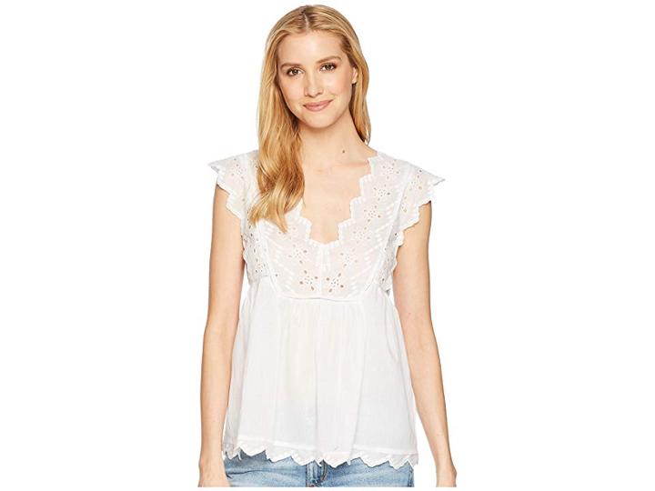Lucky Brand Eyelet Tank Top (lucky White) Women's Short Sleeve Pullover