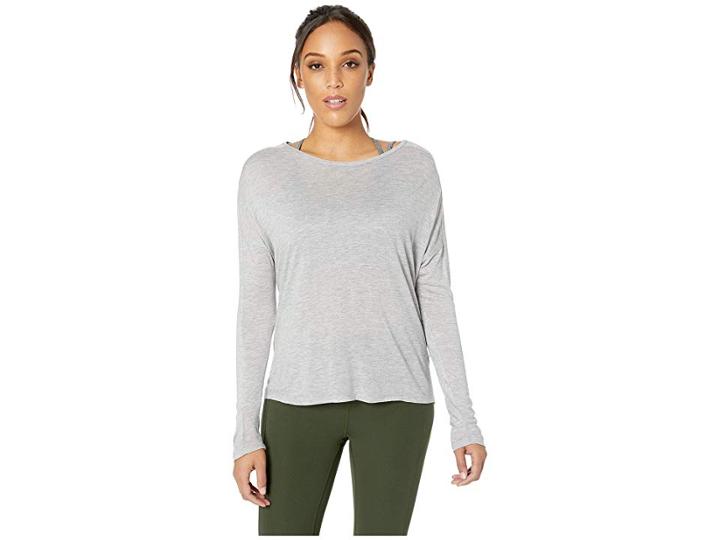 Reebok Training Supply Long Sleeve Tee (medium Grey Heather) Women's T Shirt