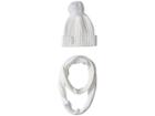 Calvin Klein Pom Hat And Loop Two-piece Set (cream) Scarves