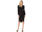 Adrianna Papell Draped High-low Matte Jersey Sheath (black) Women's Dress