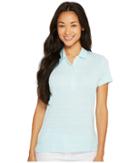 Puma Golf Heather Stripe Polo (nrgy Turquoise) Women's Short Sleeve Pullover