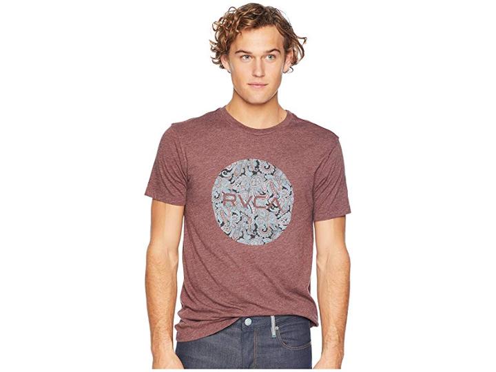 Rvca Motors Fill Tee (bordeaux) Men's T Shirt