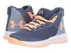 Under Armour Kids Ua Gps Jet 2018 (little Kid) (utility Blue/washed Blue/peach Horizon) Girls Shoes