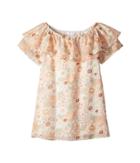 Chloe Kids Flower Print Ruffle Dress (little Kids/big Kids) (rose Khaki) Girl's Dress