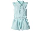 Ralph Lauren Baby Cotton Flutter-sleeve Romper (infant) (crystal Blue) Girl's Jumpsuit & Rompers One Piece