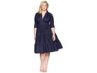 Unique Vintage Plus Size Holt Swing Dress (navy Blue) Women's Dress