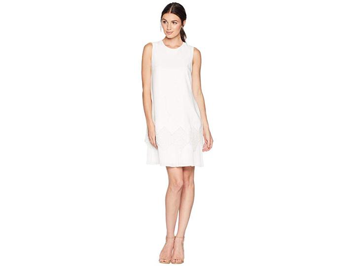 Ted Baker Nadeen Pleated Detail Hem Shift (white) Women's Dress