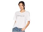 Hurley One And Only Solid Perfect Short Sleeve Crew (white/black) Women's Clothing