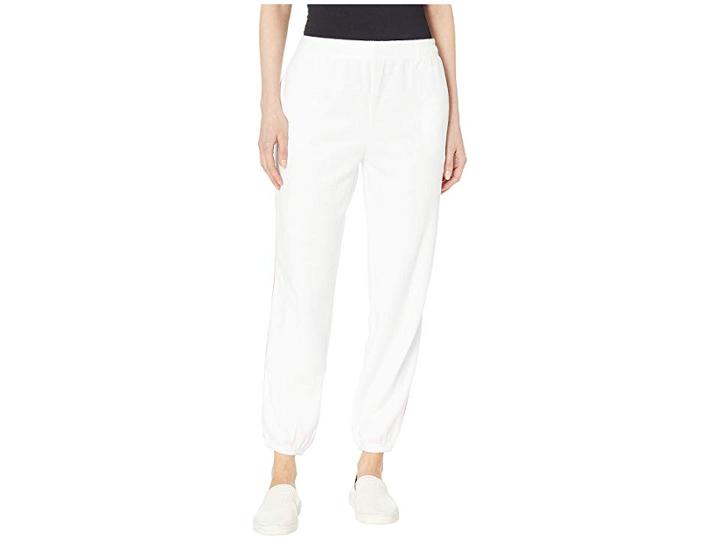 Juicy Couture Microterry Easy Jogger Pants (white/lotus Flower) Women's Casual Pants