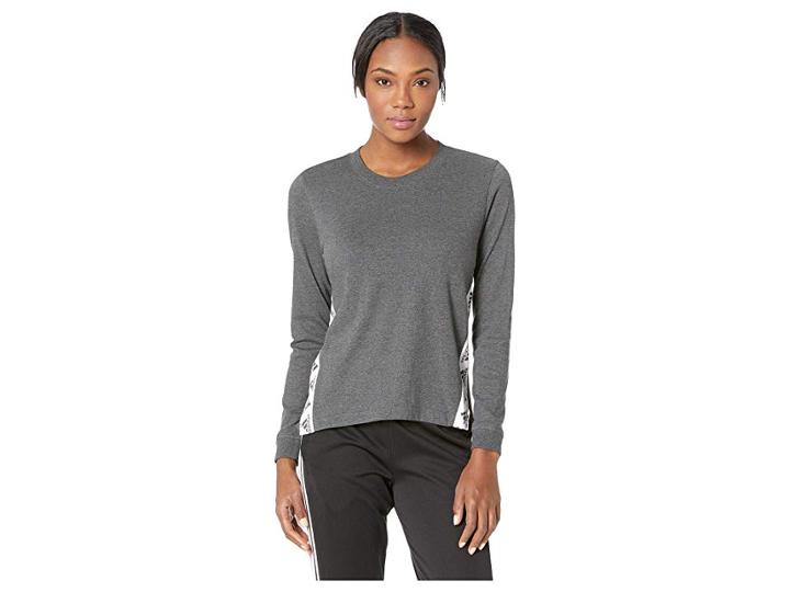 Adidas Sport Id Layering Tee (dark Grey Heather/white) Women's T Shirt
