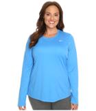 Nike Miler Long-sleeve Running Top (size 1x-3x) (light Photo Blue) Women's Long Sleeve Pullover