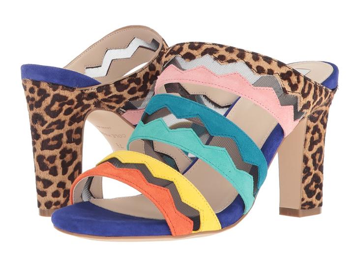 Cole Haan Emilia High Sandal (ocelot Haircalf/coral Almond Suede/kelly Green Suede/habanero Su) Women's Sandals