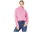 J.o.a. Turtleneck Sweater With Buttoned Sleeves (pink) Women's Sweater