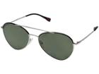 Prada Linea Rossa 0ps 50ss (silver/black/polarized Green) Fashion Sunglasses