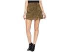 Blank Nyc Olive Green Mini Skirt With Side Slit In Bank Roll (bank Roll) Women's Skirt