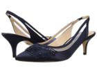 Nina Taela (new Navy/navy Satin Rose Applique) Women's 1-2 Inch Heel Shoes