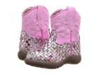 Roper Kids Western Braid (infant/toddler) (pink Multicolored Glitter Vamp) Cowboy Boots