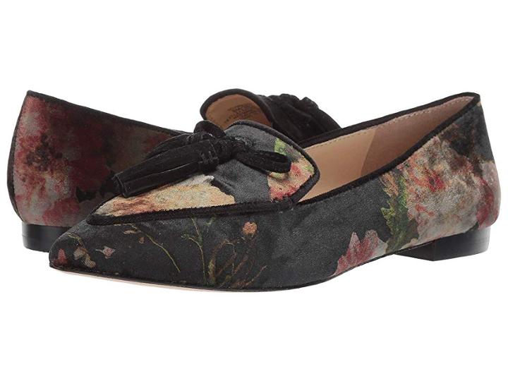Sole / Society Hadlee-2 (black Floral) Women's Flat Shoes