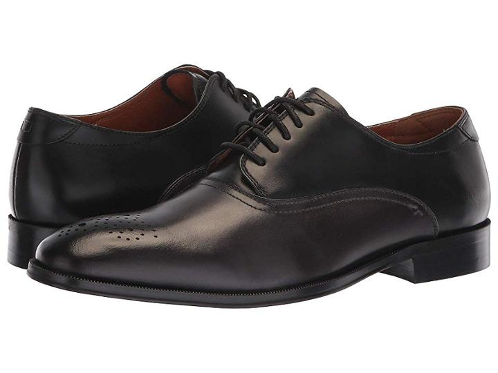 Florsheim Belfast Perf Toe Oxford (grey/black Smooth) Men's Lace Up Wing Tip Shoes