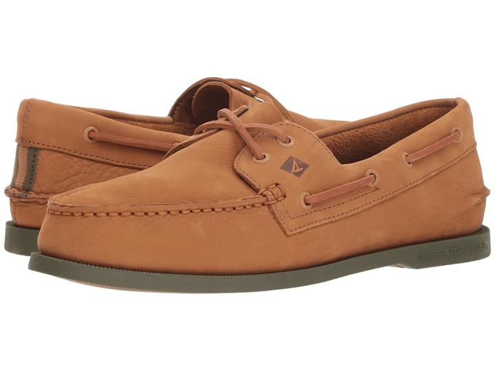 Sperry A/o 2-eye Washable (tan/olive) Men's Lace Up Casual Shoes