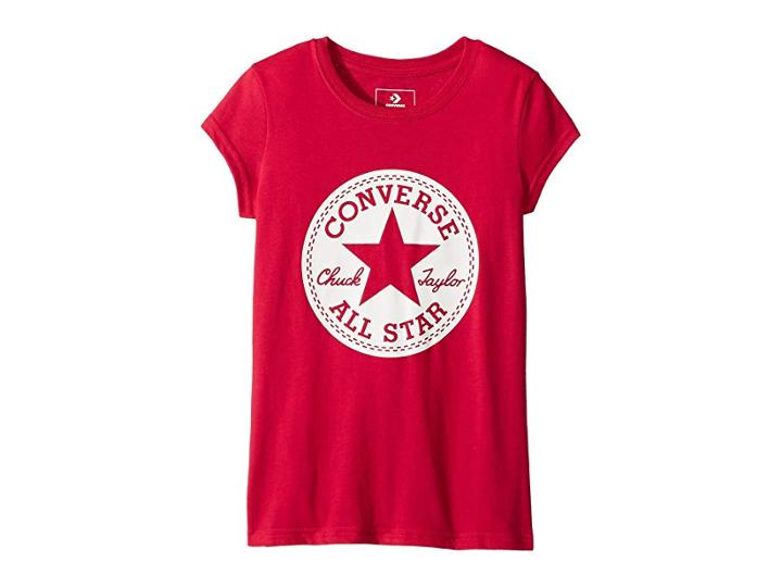 Converse Kids Chuck Taylor Signature Tee (big Kids) (pink Pop) Girl's T Shirt