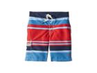 Polo Ralph Lauren Kids Kailua Striped Swim Trunks (little Kids) (red Multi) Boy's Swimwear