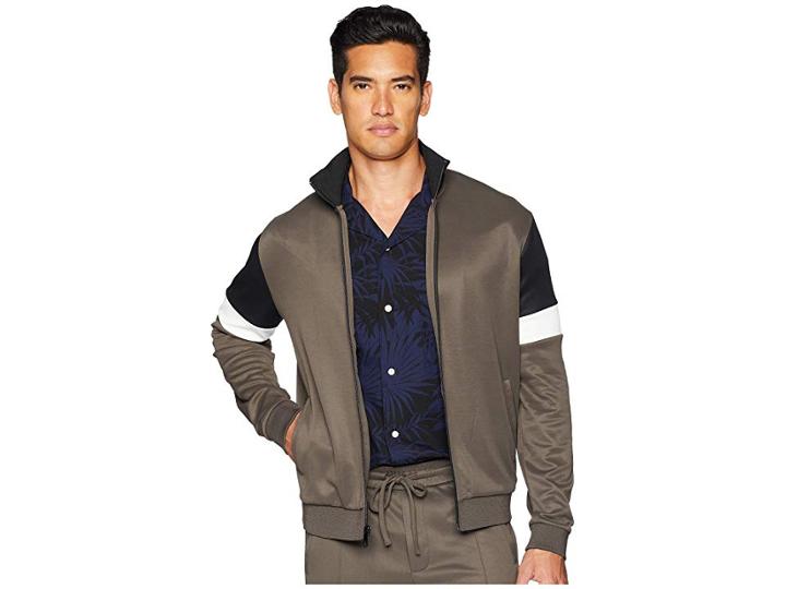 Vince Color Block Track Jacket (dried Herb) Men's Coat