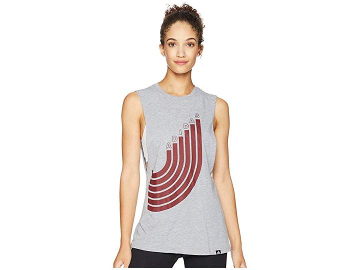 Adidas Track Muscle Tank Top (medium Grey Heather) Women's Sleeveless