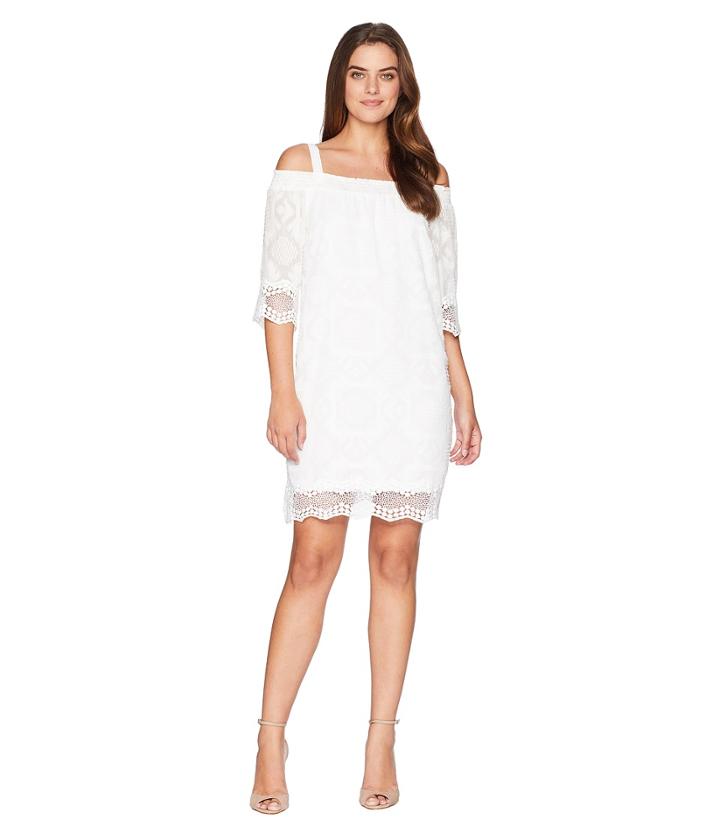 Tribal Off The Shoulder Dress (white) Women's Dress