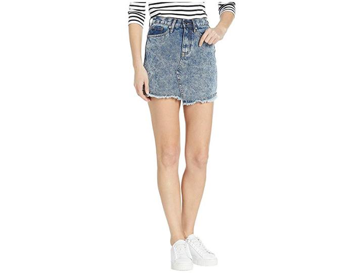 Juicy Couture Studded Denim Skirt (beverly Acid Wash) Women's Skirt