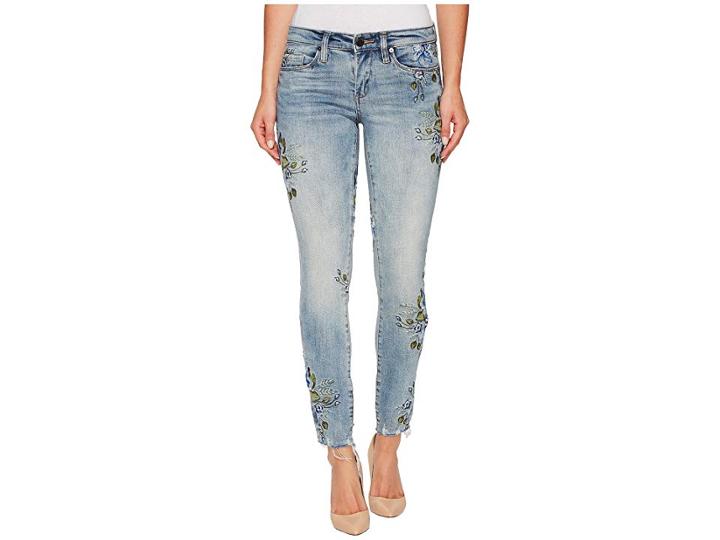 Blank Nyc Denim Floral Embroidered Skinny In Back To Nature (back To Nature) Women's Jeans