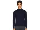 Eleventy Virgin Wool 1/4 Zip Sweater (navy) Men's Sweater