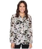 Ellen Tracy Shirred Yoke Shirt (botanical Multi) Women's Clothing