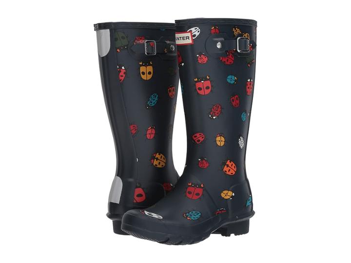 Hunter Kids Original Ladybird Print (little Kid/big Kid) (ladybird Navy) Kids Shoes