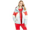 Juicy Couture Color Block Puffer Jacket (morning Mist) Women's Clothing