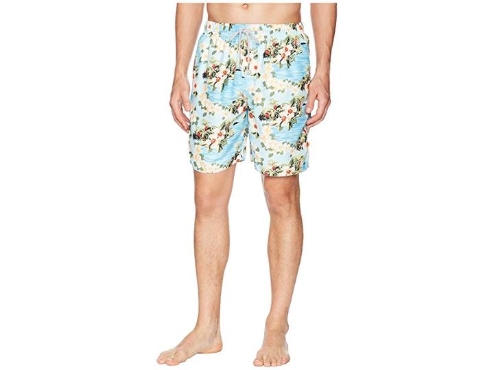 True Grit Waterman Paradise Drawstring Swim Boardshorts W/ Mesh Lining (blue) Men's Swimwear