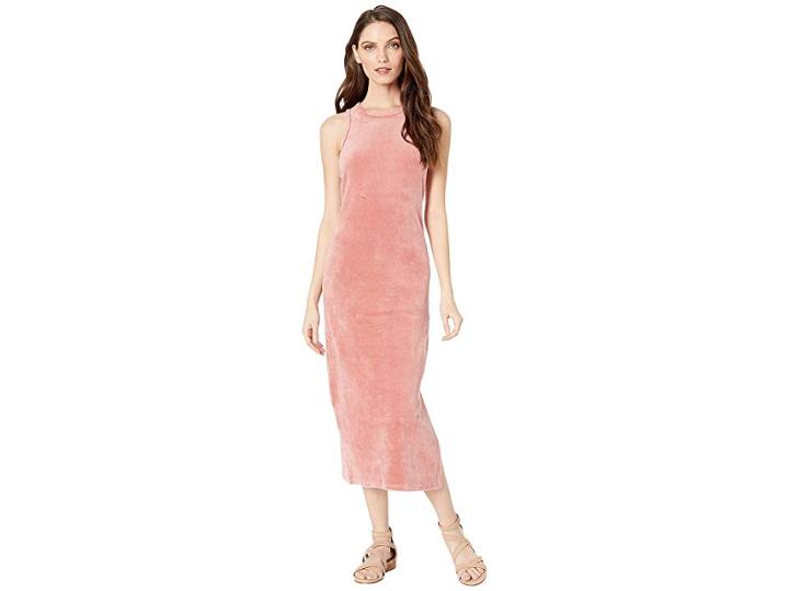 Juicy Couture Stretch Velour Fitted Tank Dress (burnt Rose) Women's Dress