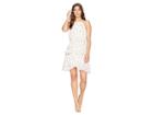 J.o.a. Ruched Neck Double Layered Dress (cream Floral) Women's Dress