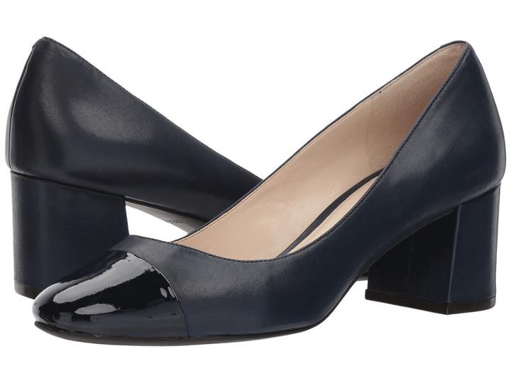 Cole Haan Dawna Grand Pump 55mm Ii (marine Blue Leather/patent) Women's Shoes
