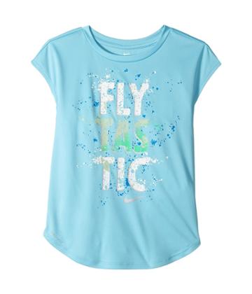Nike Kids Spray Can Flytastic Tee (little Kids) (vivid Sky) Girl's T Shirt