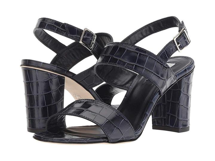 L.k. Bennett Rhiannon (navy Croc Effect Leather) Women's Sandals