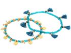 Shashi Set Of 2 Tassel And Disc Bracelets (blue) Bracelet