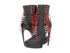 Alexander Mcqueen Leather Braided Lace Boot (white/red/black) Women's Shoes