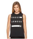 Under Armour Linear Wordmark Muscle Tank Top (black/white) Women's Sleeveless