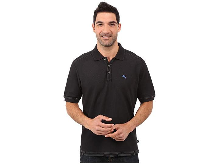 Tommy Bahama The Emfielder Polo Shirt (black) Men's Short Sleeve Pullover