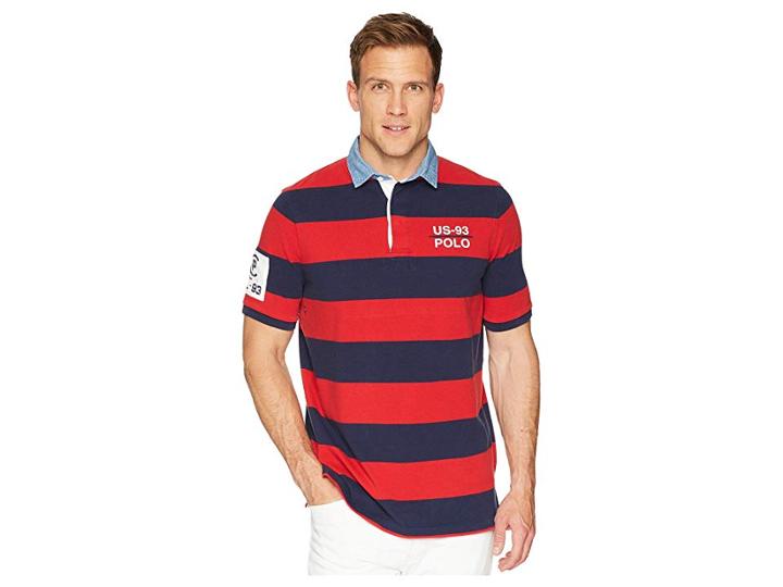 Polo Ralph Lauren Basic Mesh Short Sleeve Knit (polo Sport Red/cruise Navy) Men's Clothing