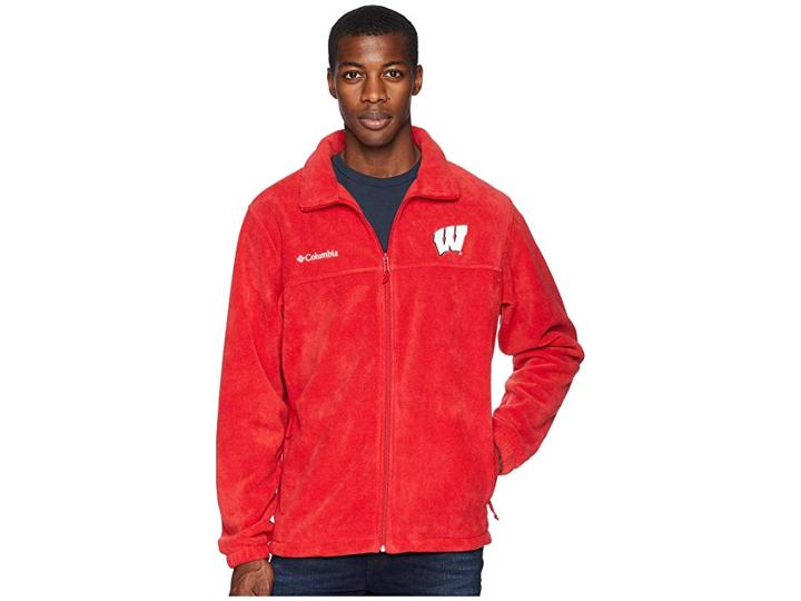 Columbia Collegiate Flankertm Ii Full Zip Fleece (wisconsin/intense Red) Men's Fleece