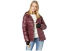 Jessica Simpson Horizontal Puffer W/ Zip-up High Neck (merlot) Women's Coat