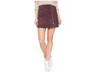 Blank Nyc Real Suede Mini Skirt With Zipper Detail In Blackberry (blackberry) Women's Skirt