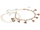 Chan Luu Chevron And Tassel Adjustable Bracelets (pyrite) Bracelet